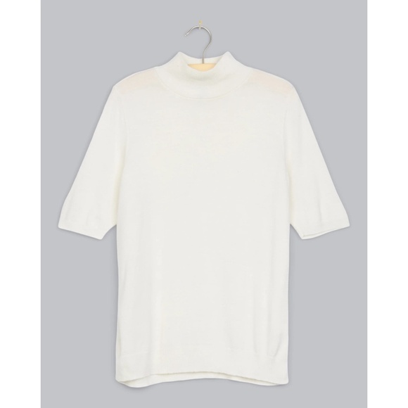 Eileen Fisher Sz XL Fine Merino Jersey Tee Semi Sheer Short Sleeve Stretch - Picture 1 of 8